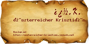 Öszterreicher Krisztián névjegykártya